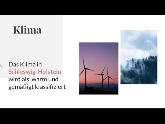 Klima Das Klima in Schleswig-Holstein wird als warm und gemäßigt klassifiziert