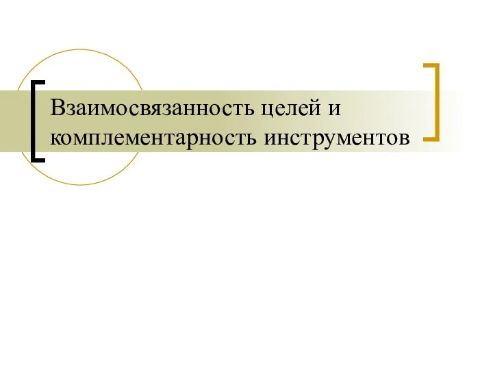 Взаимосвязанность целей и комплементарность инструментов