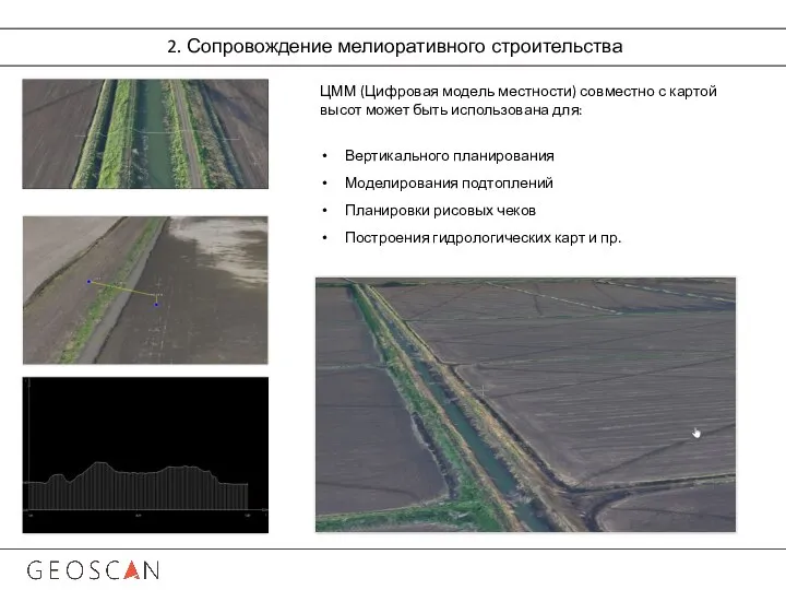 2. Сопровождение мелиоративного строительства ЦММ (Цифровая модель местности) совместно с картой