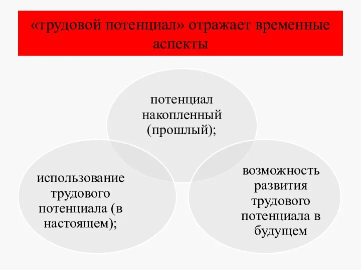 «трудовой потенциал» отражает временные аспекты