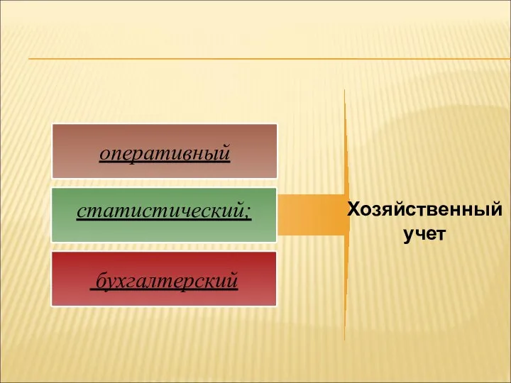 оперативный статистический; бухгалтерский Хозяйственный учет