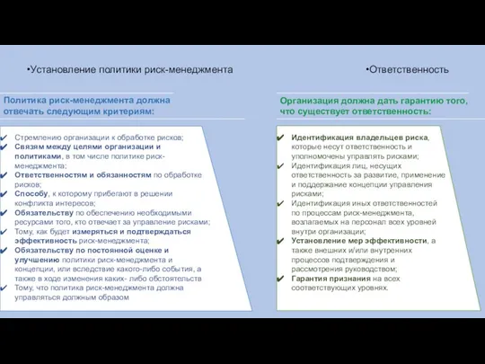 Идентификация владельцев риска, которые несут ответственность и уполномочены управлять рисками; Идентификация