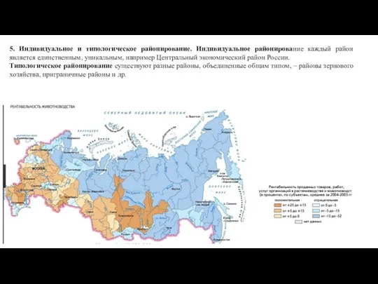 5. Индивидуальное и типологическое районирование. Индивидуальное районирование каждый район является единственным,