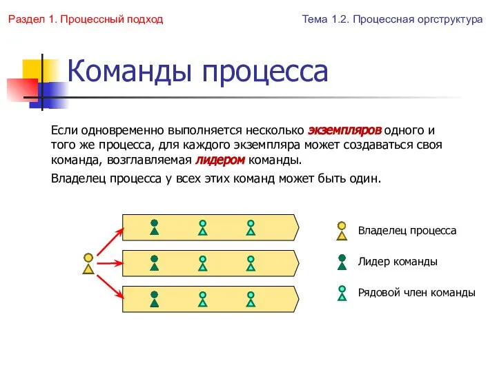 Команды процесса Тема 1.2. Процессная оргструктура Раздел 1. Процессный подход Если