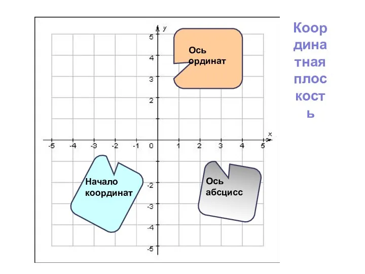 Координатная плоскость Ось ординат Ось абсцисс Начало координат