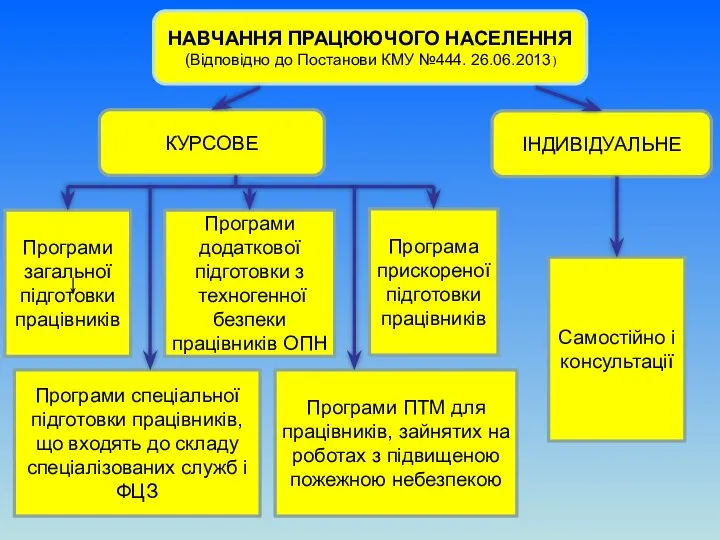 НАВЧАННЯ ПРАЦЮЮЧОГО НАСЕЛЕННЯ (Відповідно до Постанови КМУ №444. 26.06.2013) КУРСОВЕ ІНДИВІДУАЛЬНЕ