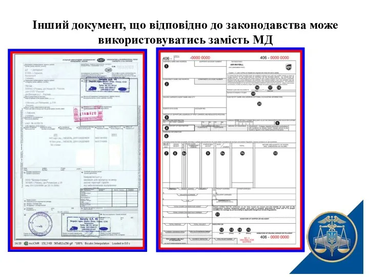 Інший документ, що відповідно до законодавства може використовуватись замість МД