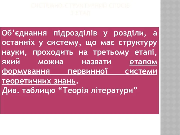 СИСТЕМНО-СТРУКТУРНИЙ СПОСІБ 3 ЕТАП