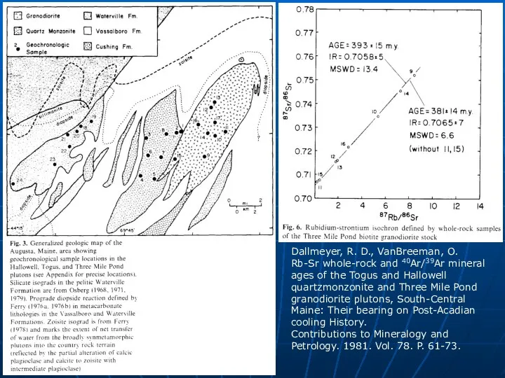 Dallmeyer, R. D., VanBreeman, O. Rb-Sr whole-rock and 40Ar/39Ar mineral ages