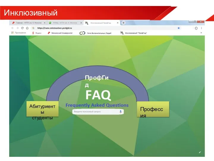 Инклюзивный ПрофГид ПрофГид Абитуриенты студенты Профессия
