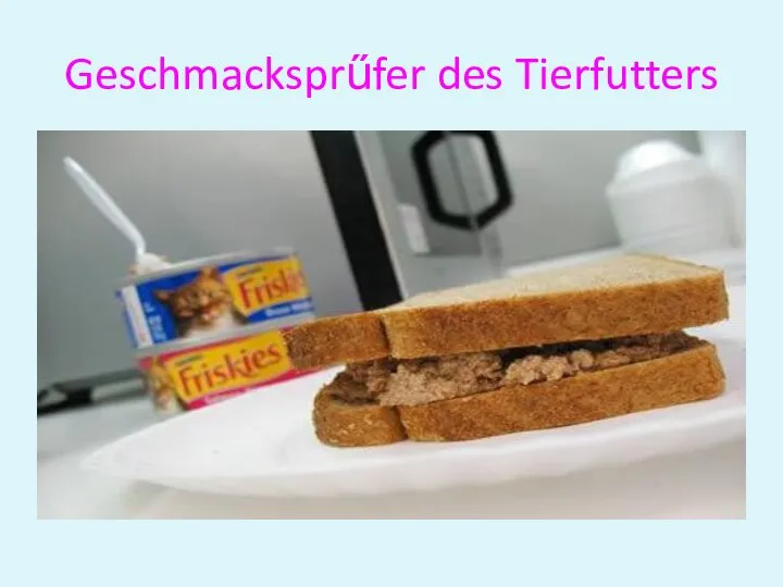 Geschmacksprűfer des Tierfutters