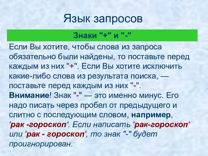 Если Вы хотите, чтобы слова из запроса обязательно были найдены, то