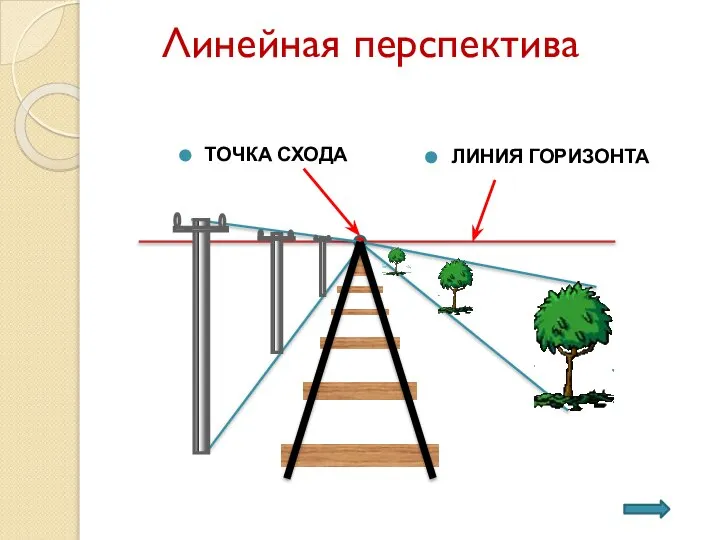 Линейная перспектива ЛИНИЯ ГОРИЗОНТА ТОЧКА СХОДА