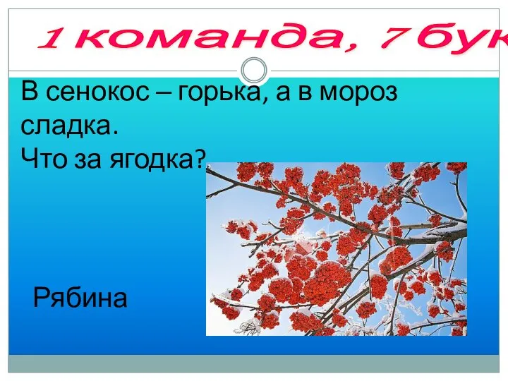 3 тур «Составь слово, используя заглавные буквы» В сенокос – горька,