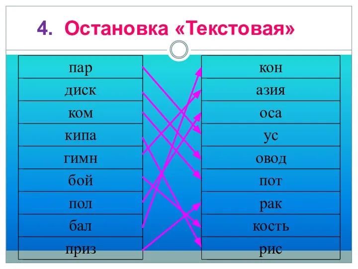 4. Остановка «Текстовая»