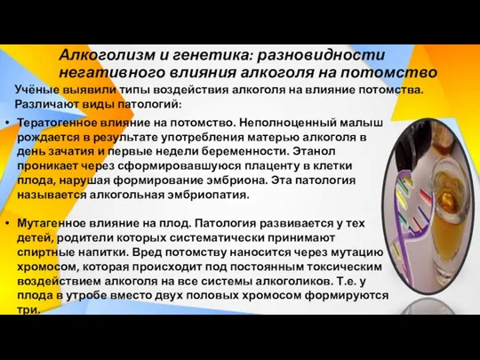 Алкоголизм и генетика: разновидности негативного влияния алкоголя на потомство Учёные выявили