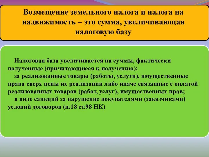 Налоговая база увеличивается на суммы, фактически полученные (причитающиеся к получению): за