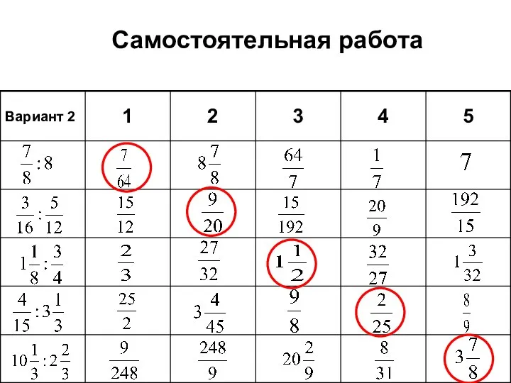 Самостоятельная работа