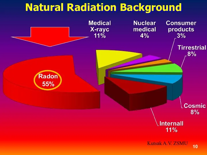 Natural Radiation Background Radon 55% Kutsak A.V. ZSMU