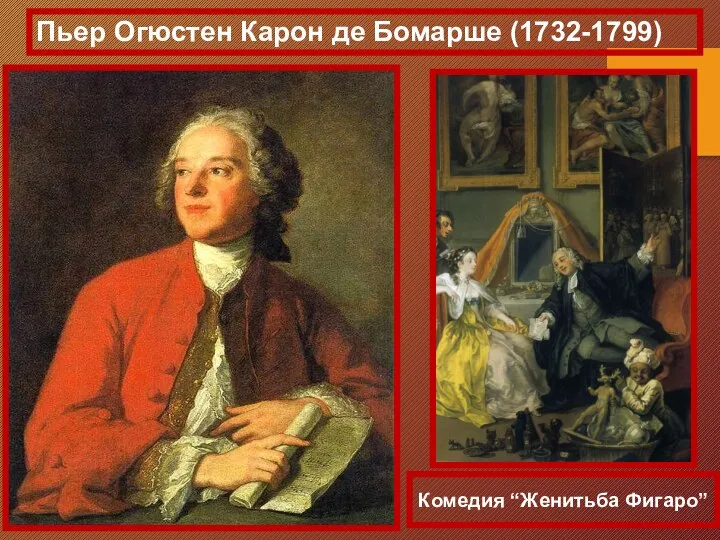 Пьер Огюстен Карон де Бомарше (1732-1799) Комедия “Женитьба Фигаро”