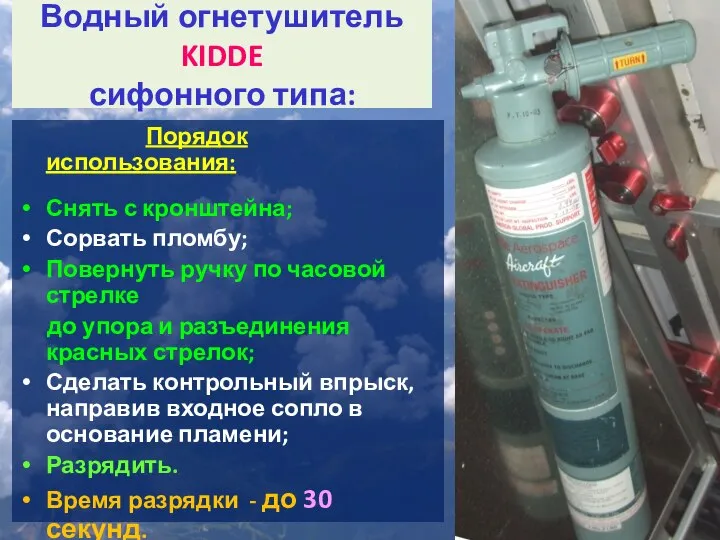 Порядок использования: Снять с кронштейна; Сорвать пломбу; Повернуть ручку по часовой