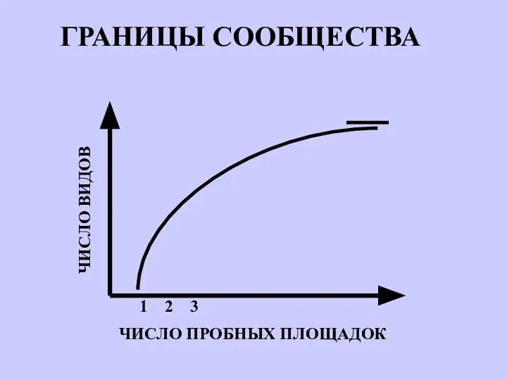 ГРАНИЦЫ СООБЩЕСТВА ЧИСЛО ВИДОВ ЧИСЛО ПРОБНЫХ ПЛОЩАДОК 1 2 3