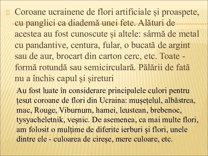 Coroane ucrainene de flori artificiale și proaspete, cu panglici ca diademă