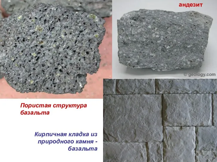 Пористая структура базальта Кирпичная кладка из природного камня - базальта андезит