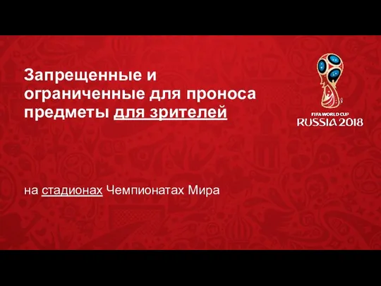 Запрещенные и ограниченные для проноса предметы для зрителей на стадионах Чемпионатах Мира