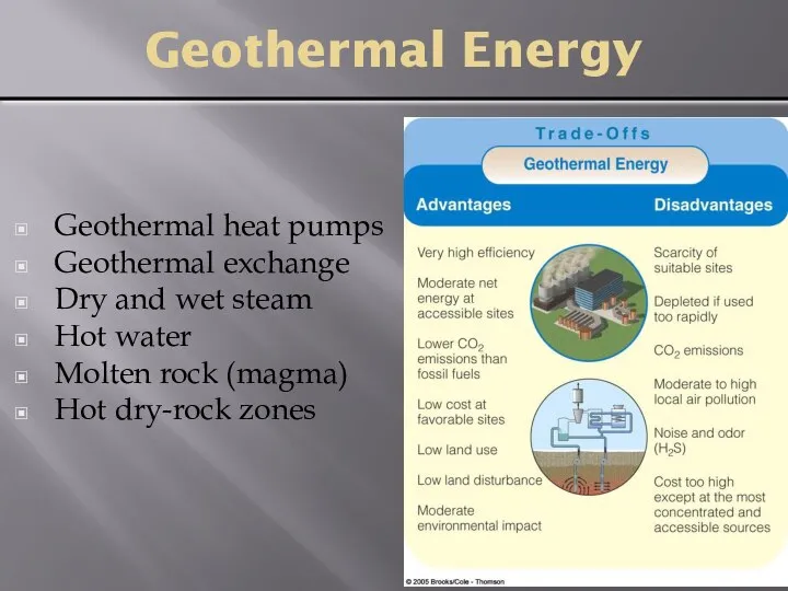 Geothermal Energy Geothermal heat pumps Geothermal exchange Dry and wet steam