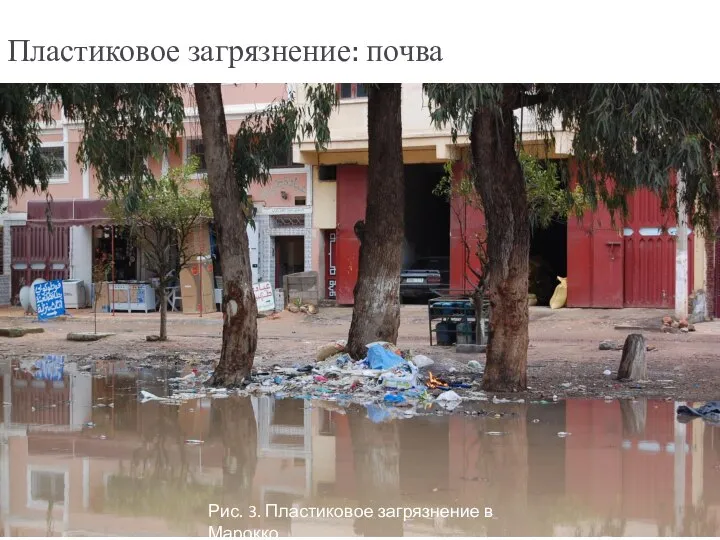 Пластиковое загрязнение: почва Рис. 3. Пластиковое загрязнение в Марокко