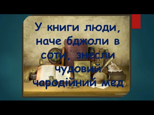 У книги люди, наче бджоли в соти, знесли чудовий чародійний мед