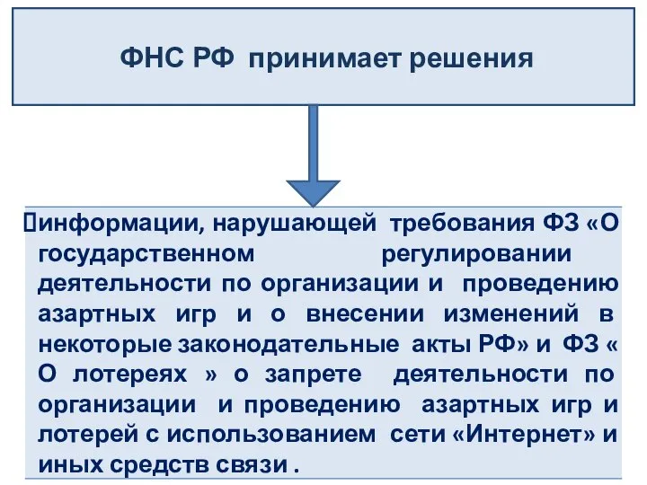 ФНС РФ принимает решения