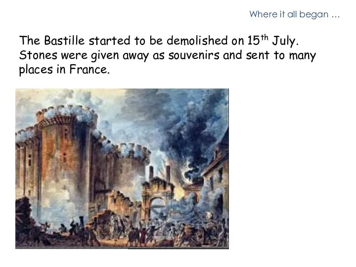 Where it all began … The Bastille started to be demolished