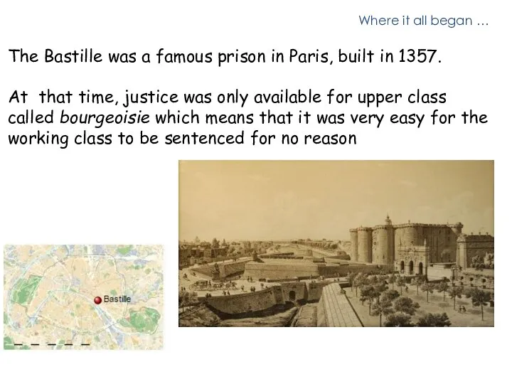 Where it all began … The Bastille was a famous prison