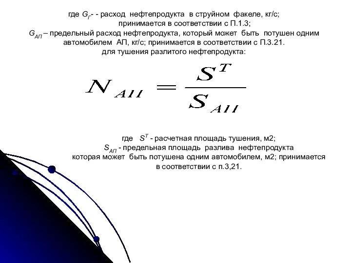 где GГ- - расход нефтепродукта в струйном факеле, кг/с; принимается в