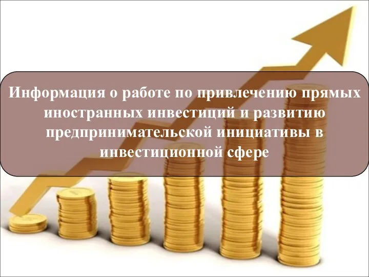 Информация о работе по привлечению прямых иностранных инвестиций и развитию предпринимательской инициативы в инвестиционной сфере