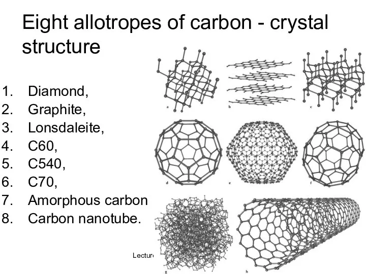 Lecture #3 - Energy Resources: Carbon Cycle Eight allotropes of carbon