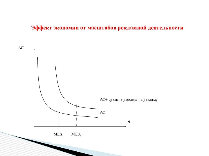 Эффект экономии от масштабов рекламной деятельности.