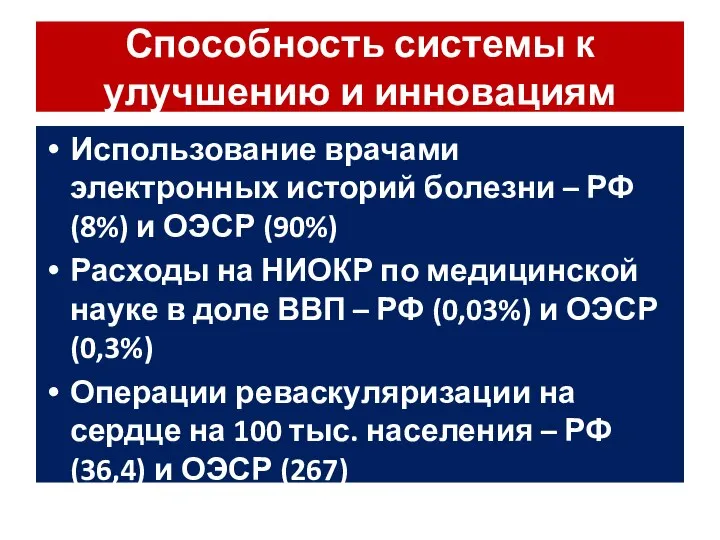 Способность системы к улучшению и инновациям Использование врачами электронных историй болезни