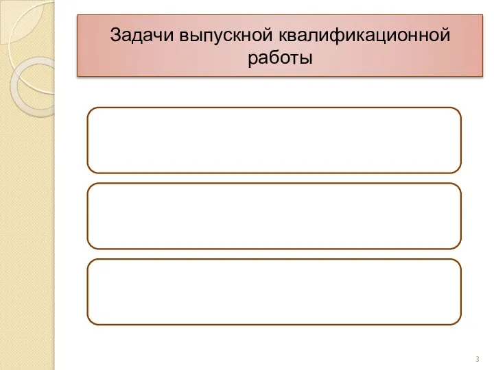 Задачи выпускной квалификационной работы