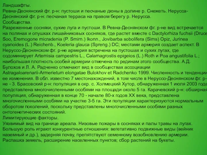 Ландшафты. Ревна-Деснянский фг. р-н: пустоши и песчаные дюны в долине р.