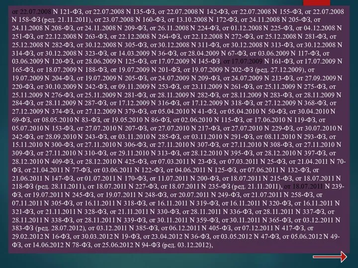 от 22.07.2008 N 121-ФЗ, от 22.07.2008 N 135-ФЗ, от 22.07.2008 N