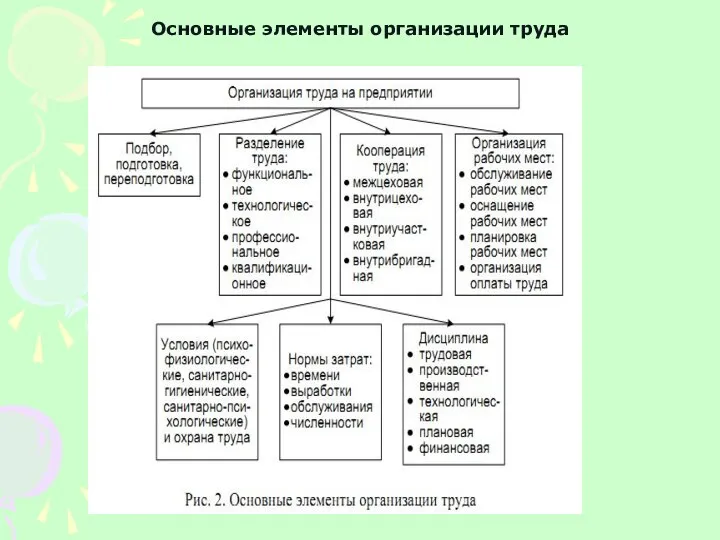 Основные элементы организации труда