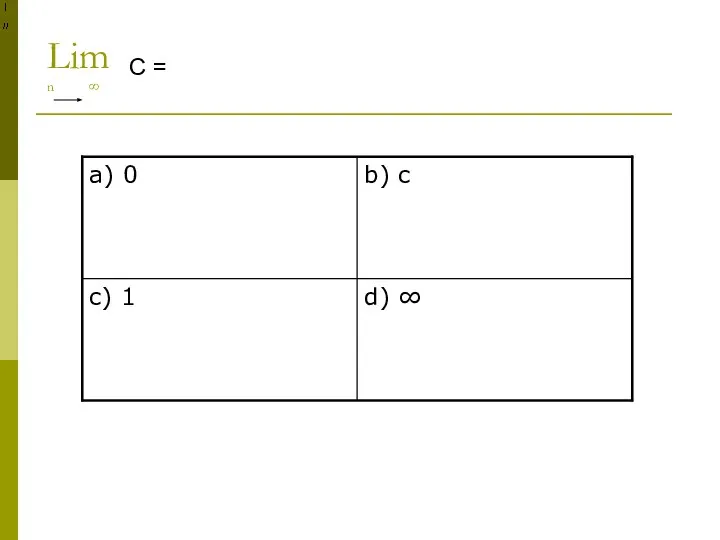 Lim n ∞ C =