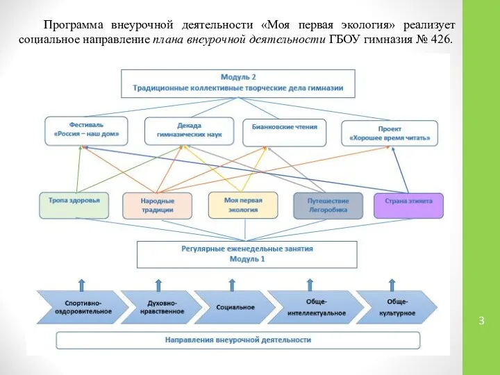 Программа внеурочной деятельности «Моя первая экология» реализует социальное направление плана внеурочной деятельности ГБОУ гимназия № 426.