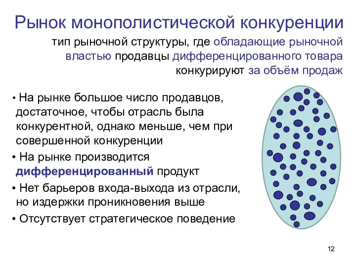 Рынок монополистической конкуренции тип рыночной структуры, где обладающие рыночной властью продавцы