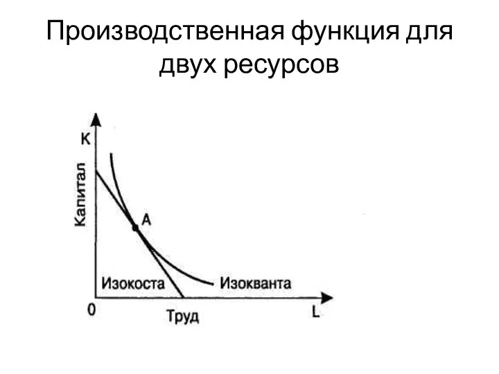 Производственная функция для двух ресурсов