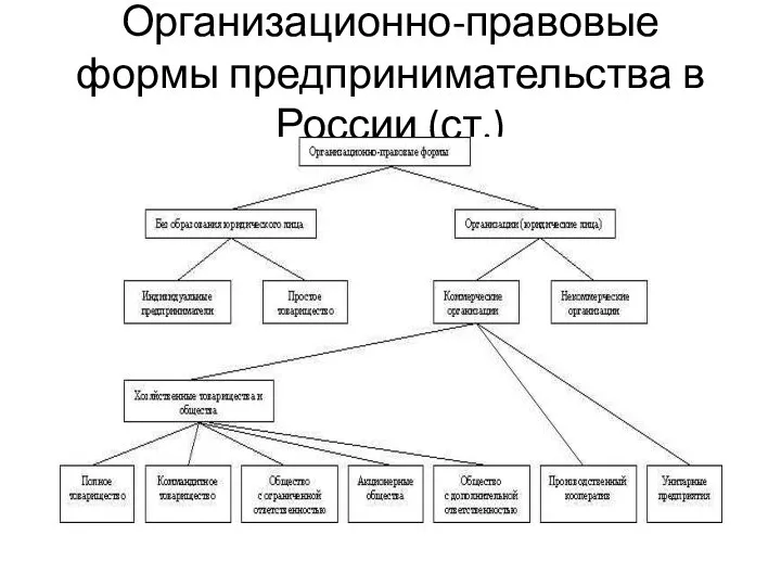 Организационно-правовые формы предпринимательства в России (ст.)