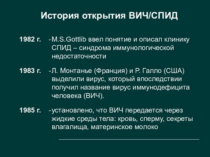 История открытия ВИЧ/СПИД